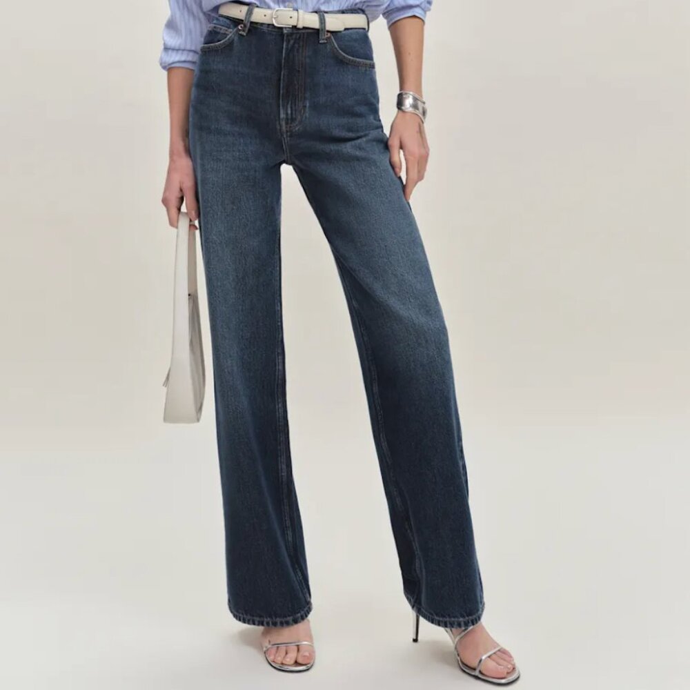 Reformation Wes High Rise Wide Leg Jeans Blue - Size 26